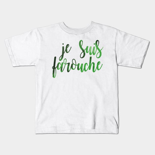 Je Suis Farouche Kids T-Shirt by byebyesally